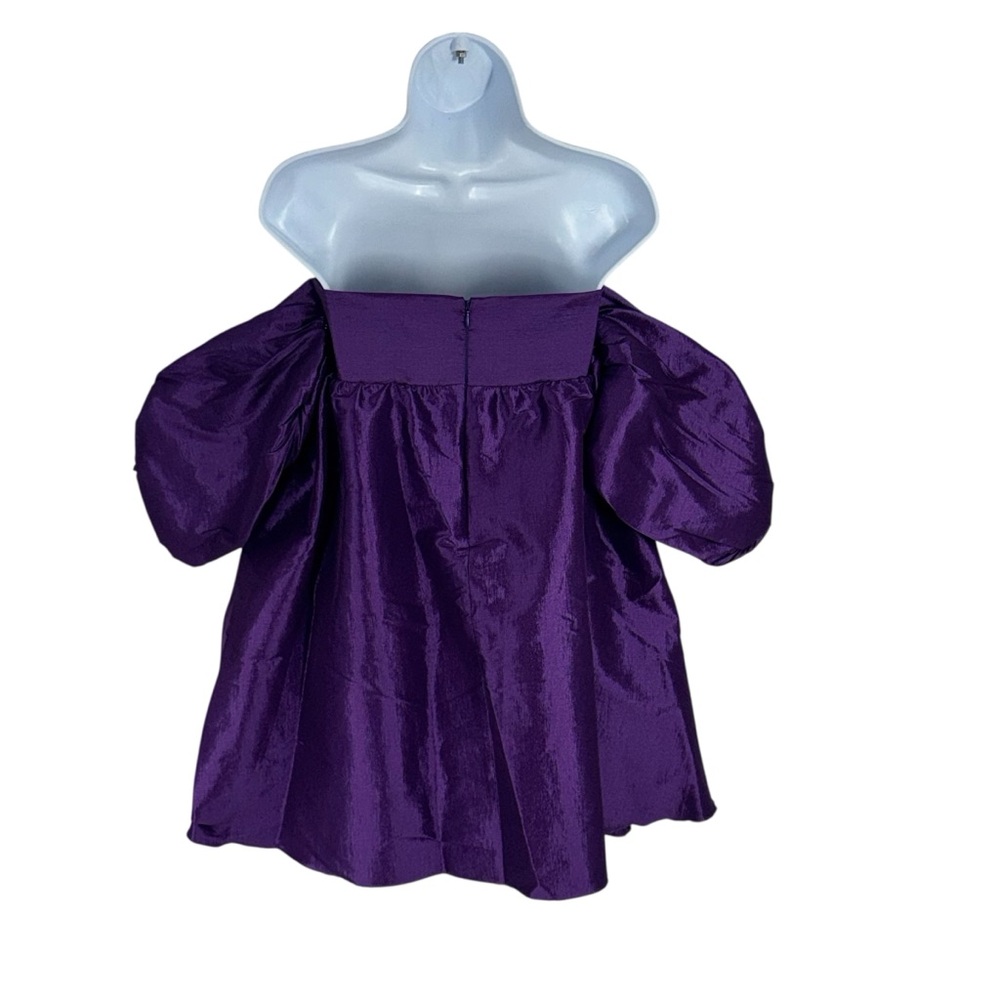 Kika Vargas Purple Off the Shoulder Gitta Formal Mini Dress NWT Size XS - Picture 5 of 7